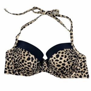 Victoria’s Secret Leopard Push Up Bikini Top Swim Suit 34C